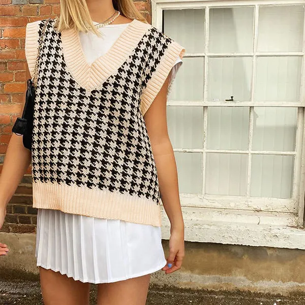 Dogtooth Check Vest sold by Streetwear Society product image thumbnail 2