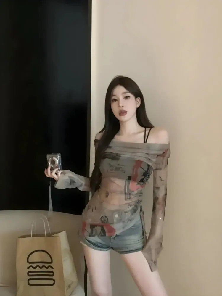 Y2K Off Shoulder Asymmetric Top sold by Streetwear Society product image thumbnail 3