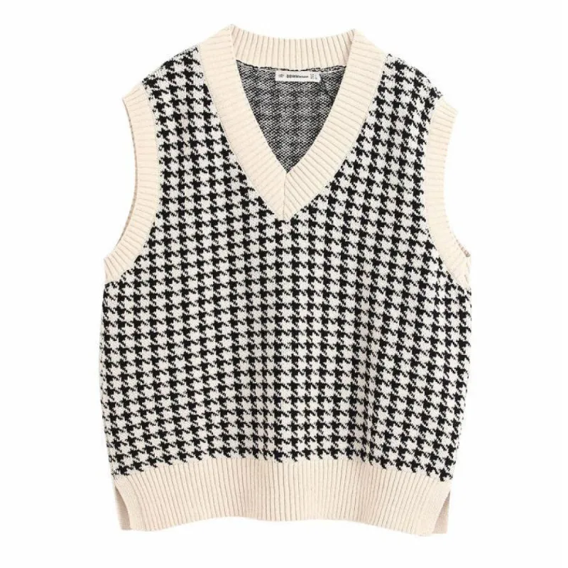 Dogtooth Check Vest sold by Streetwear Society