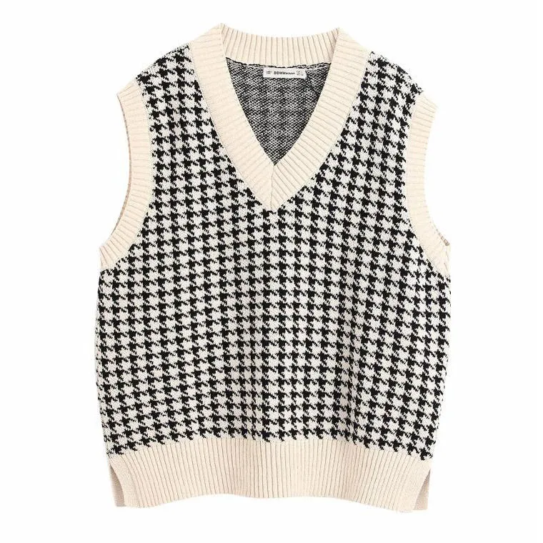 Dogtooth Check Vest sold by Streetwear Society