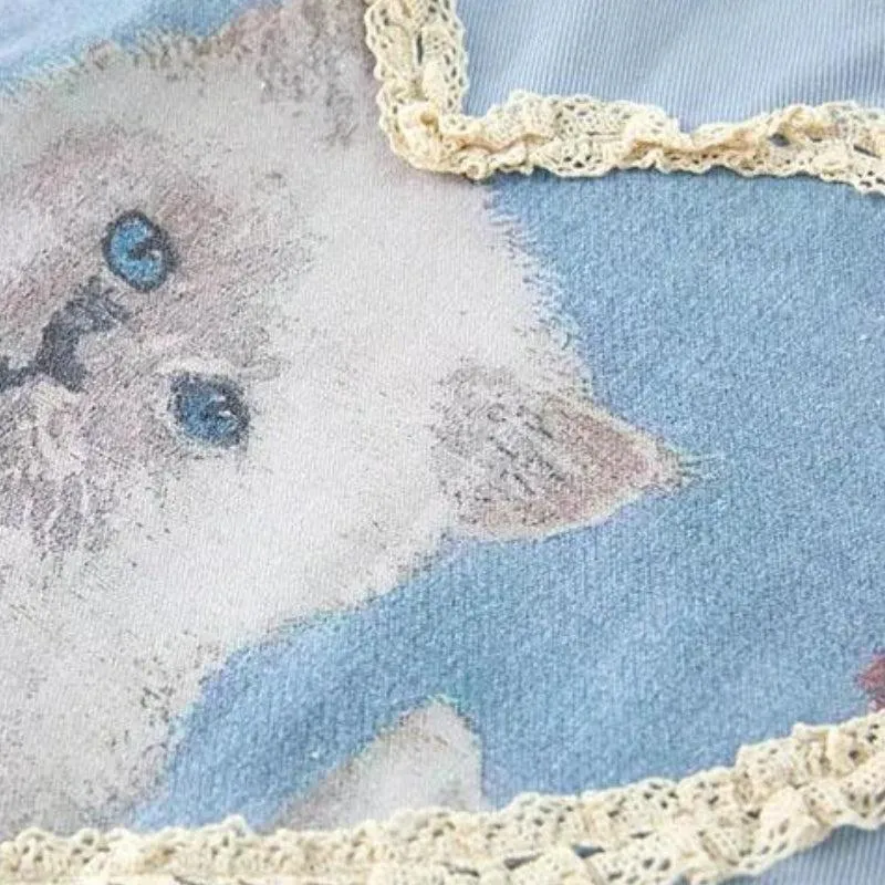 Soft Girl Cat Heart Mini Skirt sold by Streetwear Society product image thumbnail 4