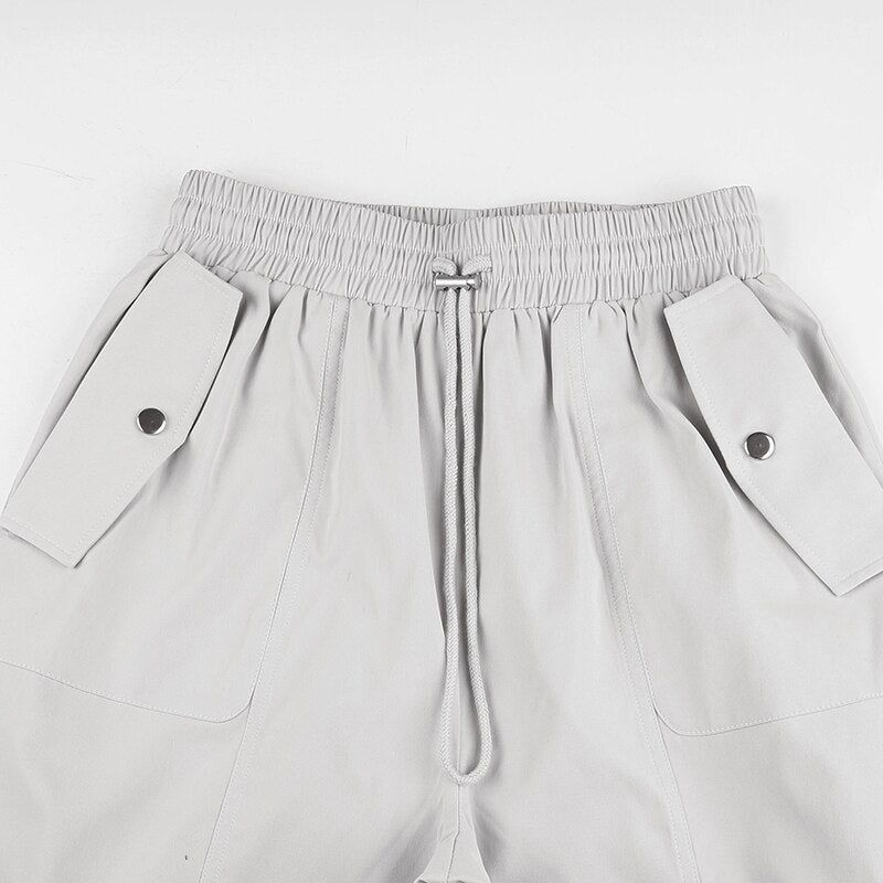 Y2K Solid Multi-pocket Cargo Pants sold by Streetwear Society product image thumbnail 6