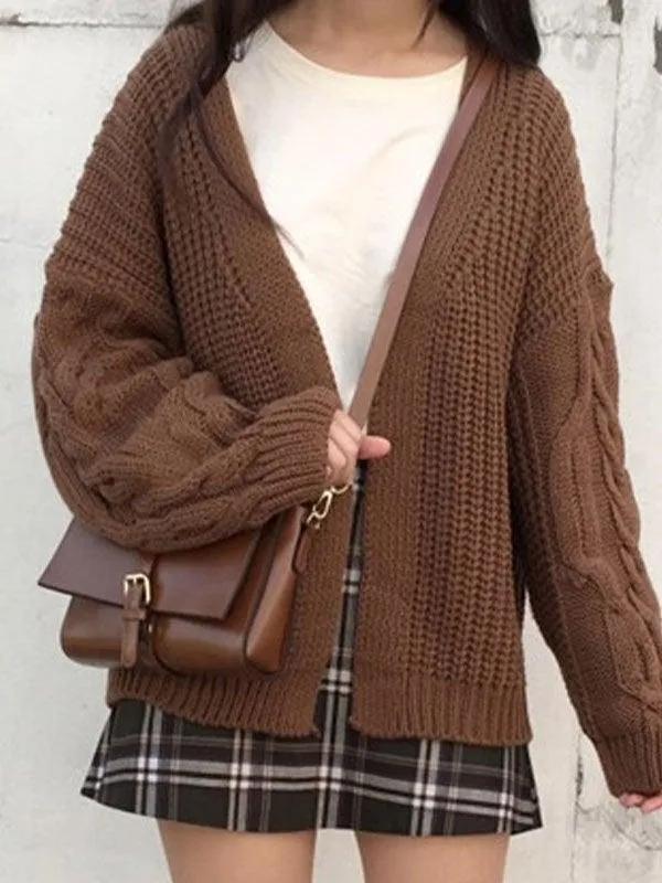 Open front cable knit cardigan sold by Streetwear Society product image thumbnail 5