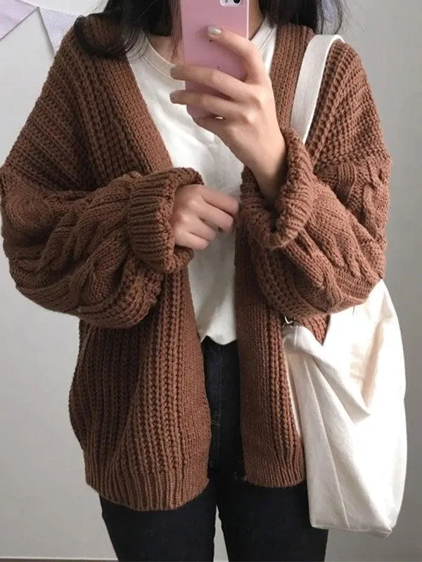 Open front cable knit cardigan sold by Streetwear Society product image thumbnail 3