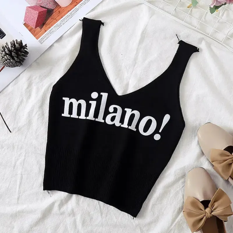 Milano Knitted Tank Top sold by Streetwear Society