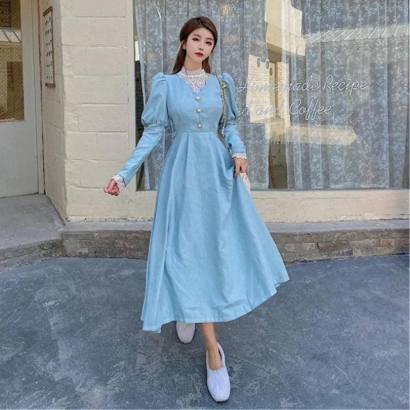 Vintage Balloon Sleeve Maxi Dress sold by Streetwear Society