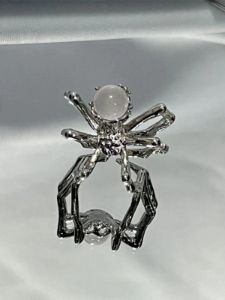 Stone decor spider cuff ring sold by Streetwear Society