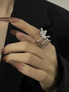Stone decor spider cuff ring sold by Streetwear Society