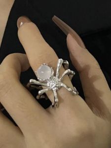 Stone decor spider cuff ring sold by Streetwear Society