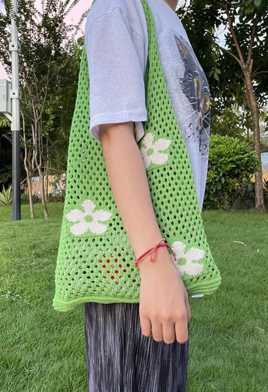 【ADANOLA】Gingham Reversible Tote Bag Gingham Reversible Tote Bag - Green
