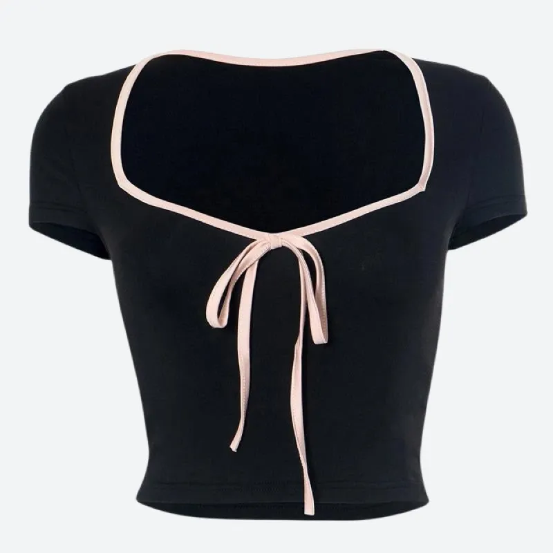Soft Girl Bow Sweetheart Neckline Top sold by Streetwear Society