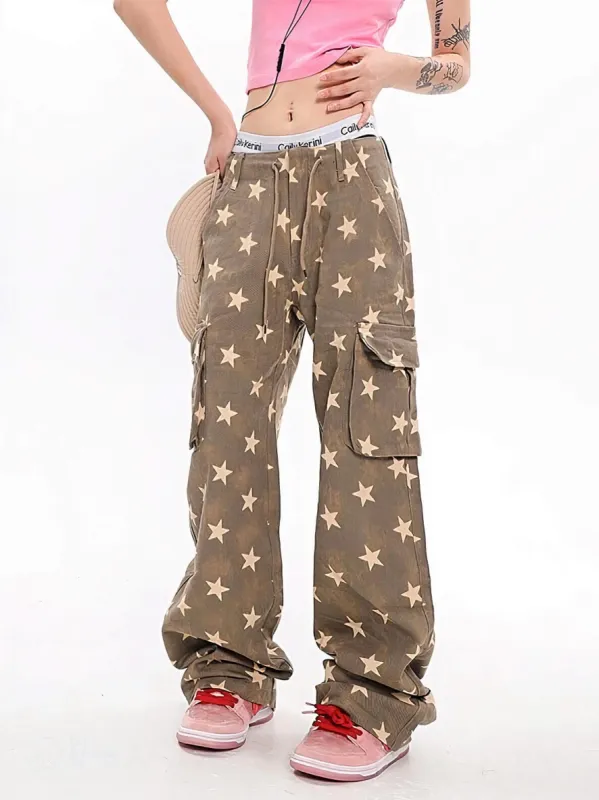Y2K Star Low Rise Jeans sold by Streetwear Society