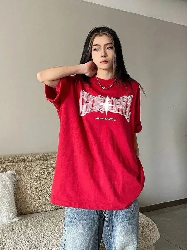 Y2K Shiny Star Worldwide Tee sold by Streetwear Society