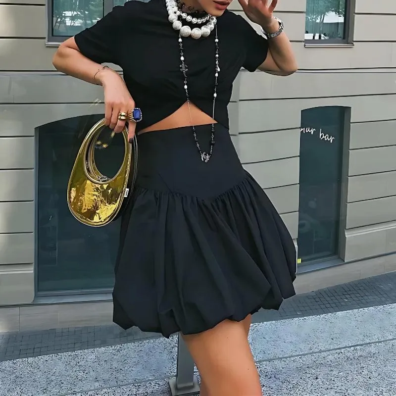 Corset Waist Bubble Mini Skirt sold by Streetwear Society
