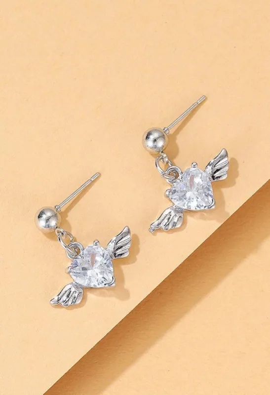 Vintage Rhinestone Cherub Wing Earrings sold by Streetwear Society