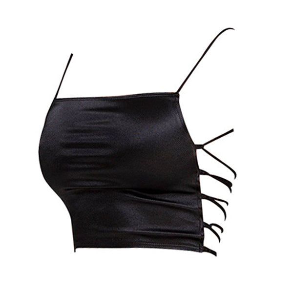Satin Open Back Lace-Up Top sold by Streetwear Society product image thumbnail 2