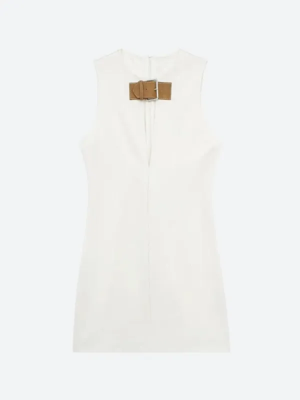 Belted Plunge Neck Mini Dress sold by Streetwear Society