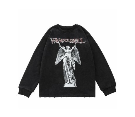 'Angel' Print Washed Cotton Fleece Sweater sold by Streetwear Society