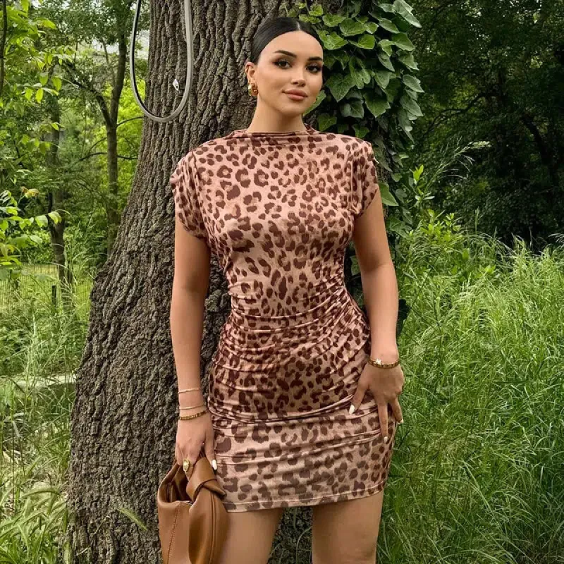 Leopard Bodycon Mini Dress sold by Streetwear Society