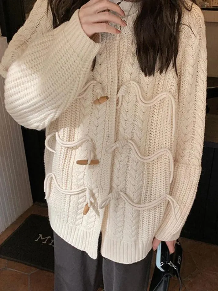 Vintage twist design horn buckle cardigan sold by Streetwear Society product image thumbnail 3