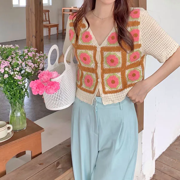 Flower Garden Crochet Top sold by Streetwear Society product image thumbnail 3