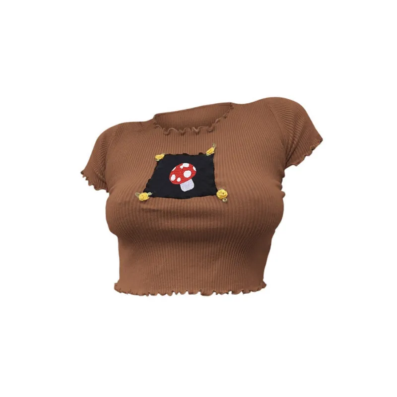 Mushroom Retro Aesthetic Tee sold by Streetwear Society