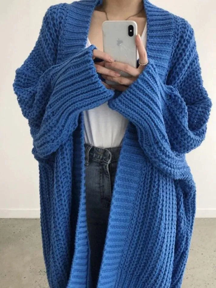 Solid color slit crochet loose cardigan sold by Streetwear Society product image thumbnail 4