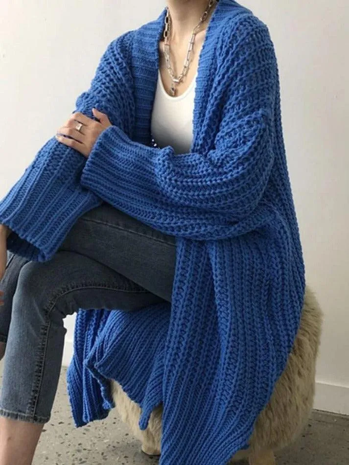 Solid color slit crochet loose cardigan sold by Streetwear Society product image thumbnail 3