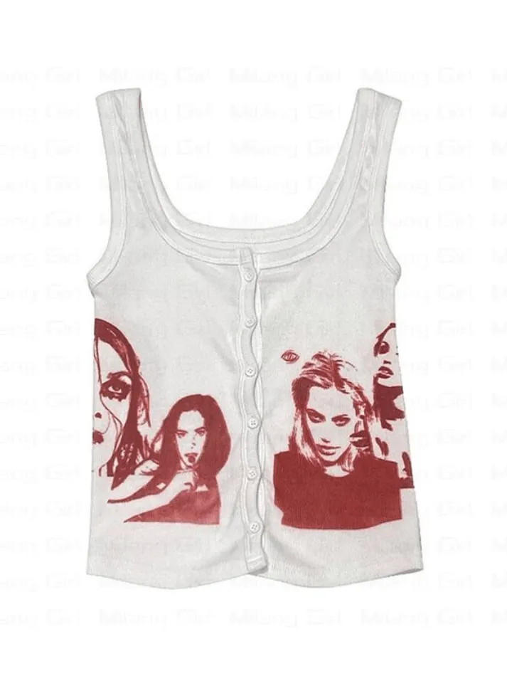 Button Front Ribbed Cropped Tank Top sold by Streetwear Society product image thumbnail 4