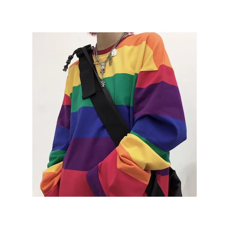 Rainbow Long Sleeve Top sold by Streetwear Society