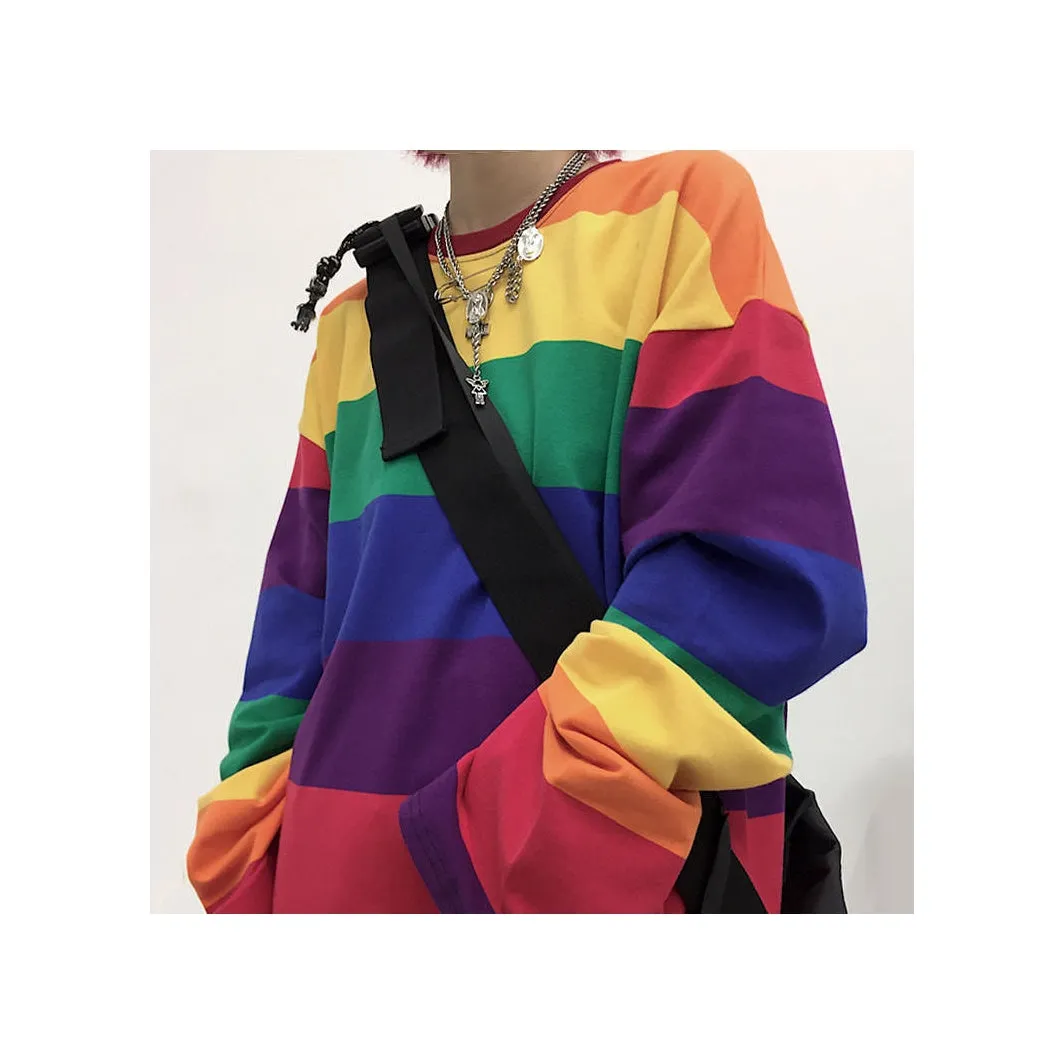 Rainbow Long Sleeve Top sold by Streetwear Society