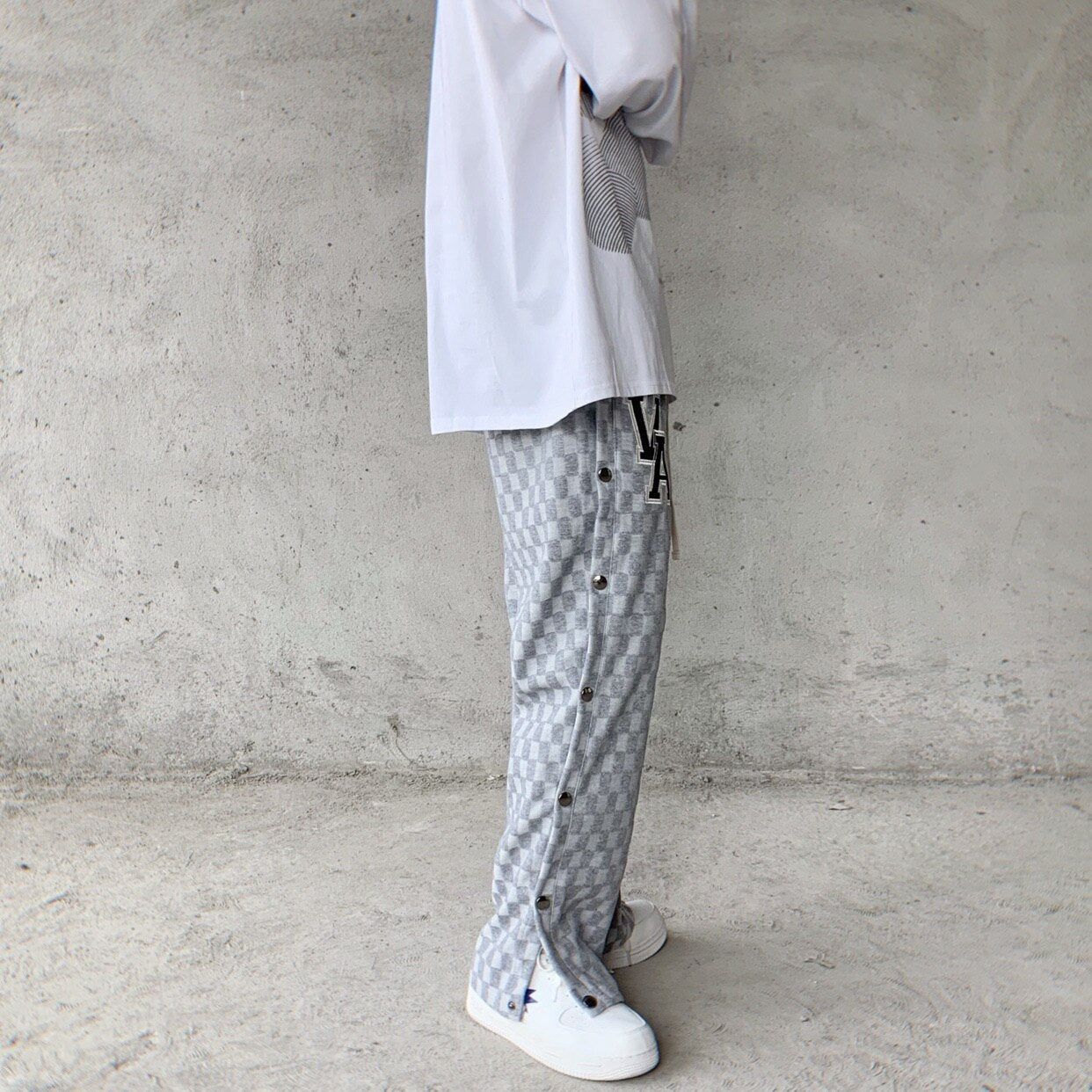 Men's Side Button Checked Punk Pants sold by Streetwear Society product image thumbnail 4