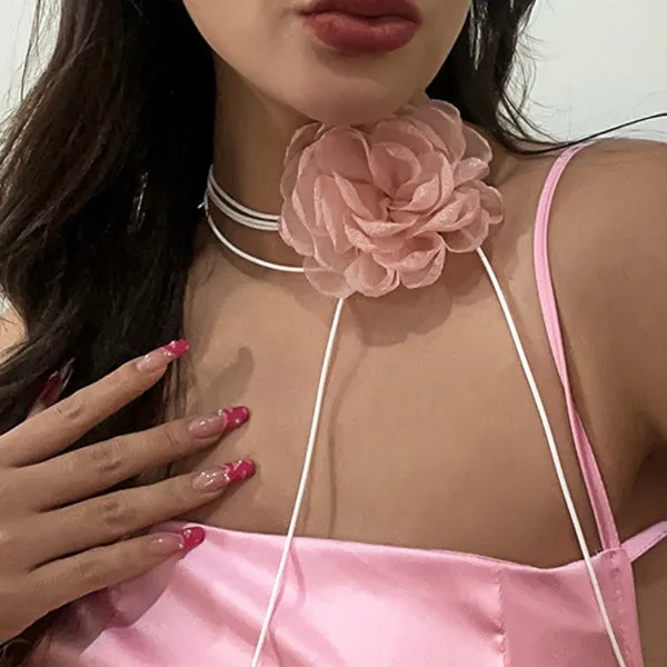 Flower Choker Necklace sold by Streetwear Society product image thumbnail 3