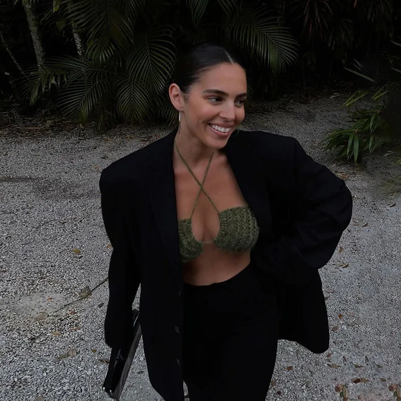 Knitting Halter Crop Top sold by Streetwear Society product image thumbnail 2