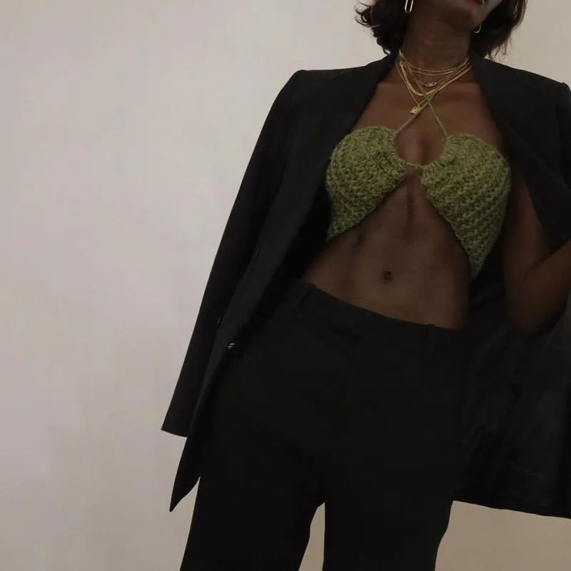 Knitting Halter Crop Top sold by Streetwear Society product image thumbnail 3