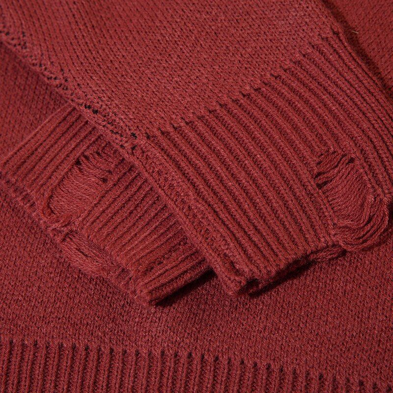 Ripped Holes Embroidery Butterfly Knit Sweater sold by Streetwear Society product image thumbnail 5