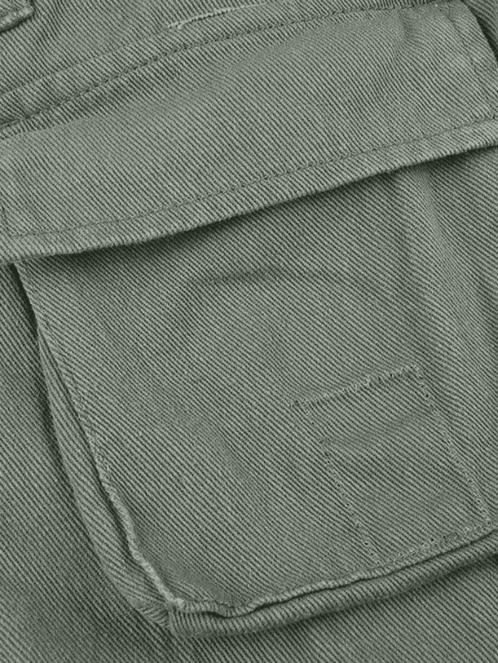 Baggy cargo jeans with zip fly and buckle strap sold by Streetwear Society product image thumbnail 6