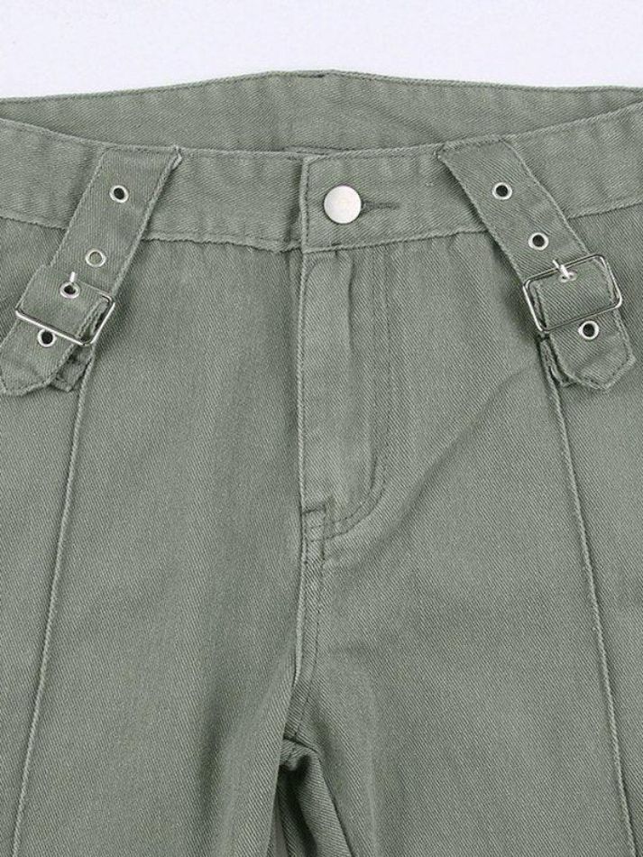 Baggy cargo jeans with zip fly and buckle strap sold by Streetwear Society product image thumbnail 5