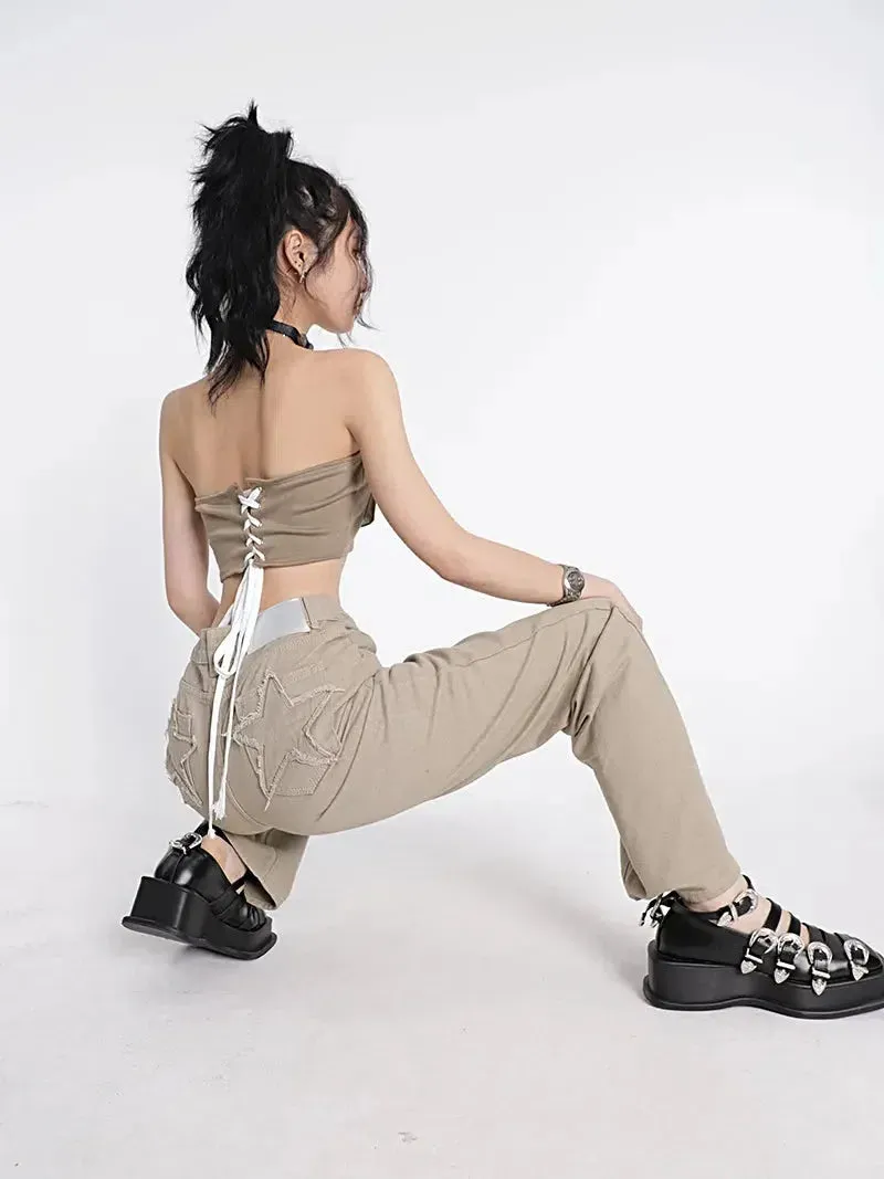 Y2K Star Pockets High Waist Jeans sold by Streetwear Society product image thumbnail 4