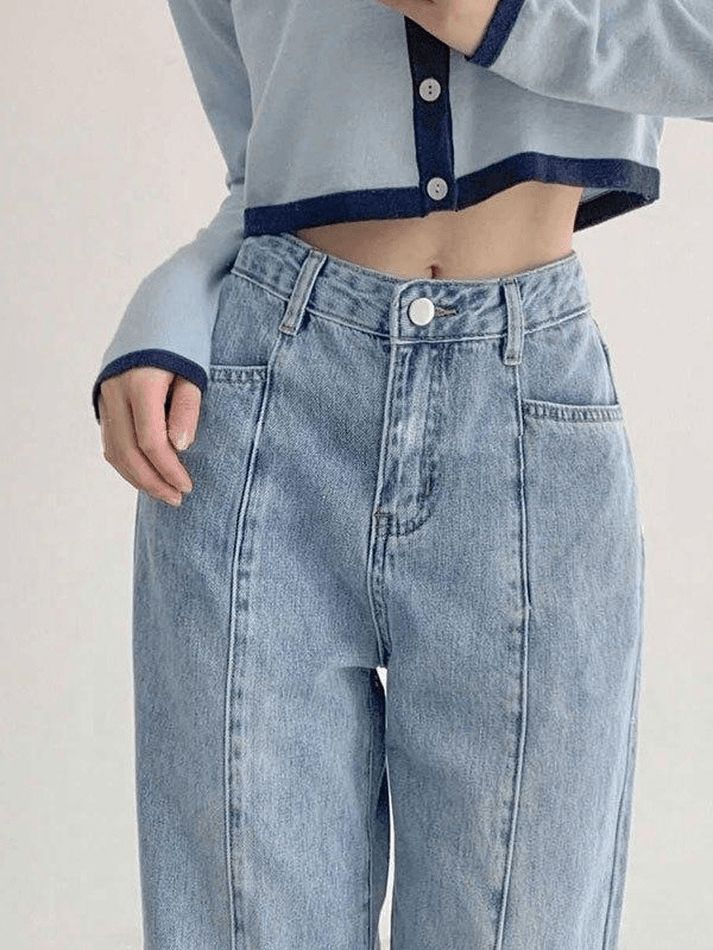 Faded boyfriend jeans with exposed seams sold by Streetwear Society product image thumbnail 5