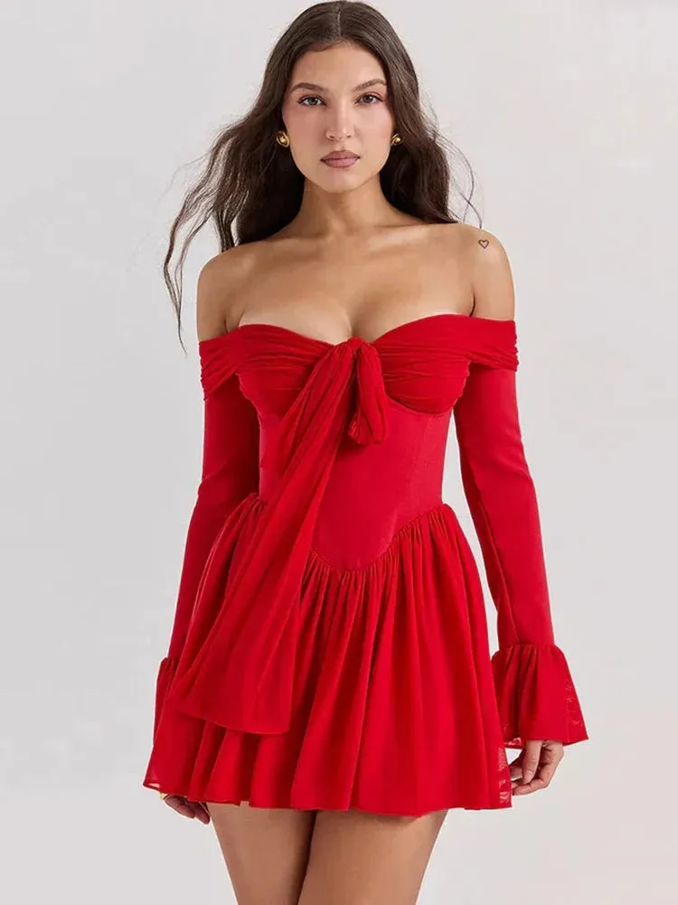 Tie Front Strapless Corset Mini Dress sold by Streetwear Society product image thumbnail 4