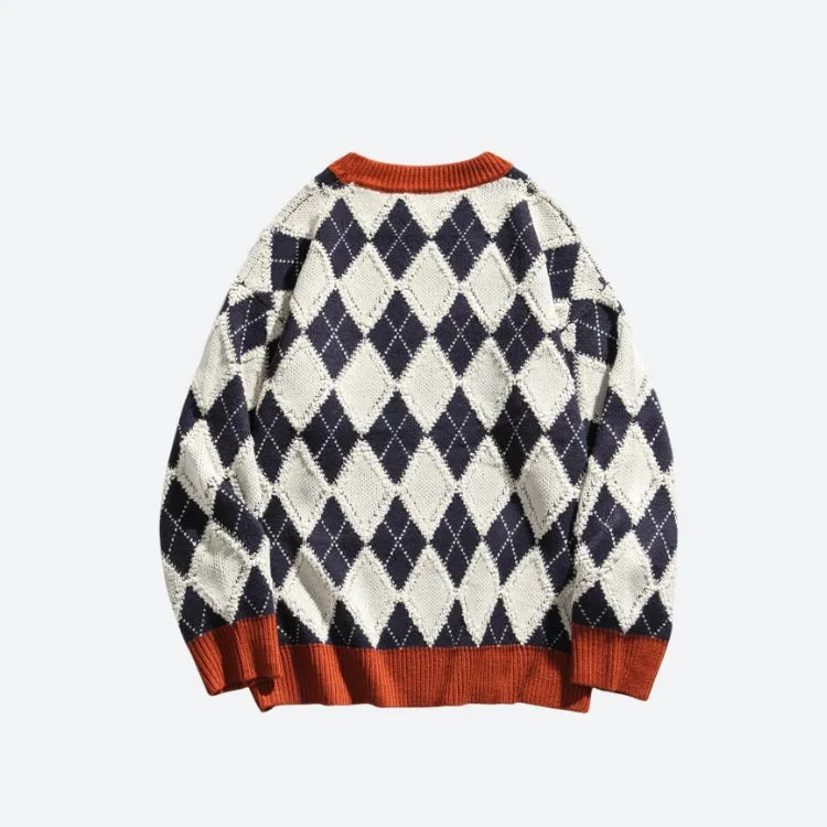 Vintage Argyle Knitted Sweater sold by Streetwear Society