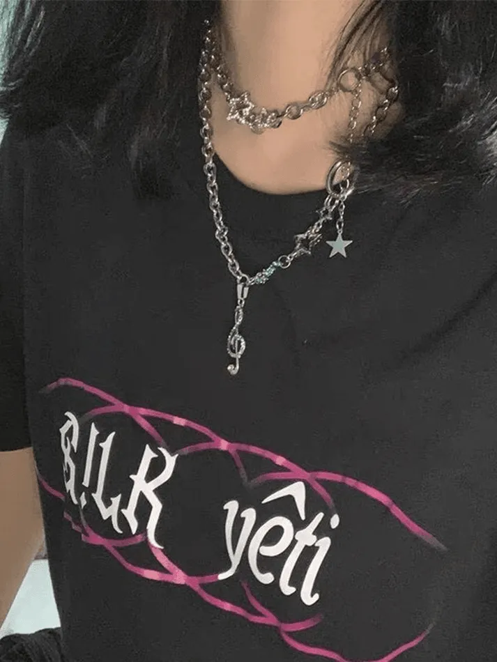 Rhinestone Decor Charm Necklace sold by Streetwear Society product image thumbnail 4