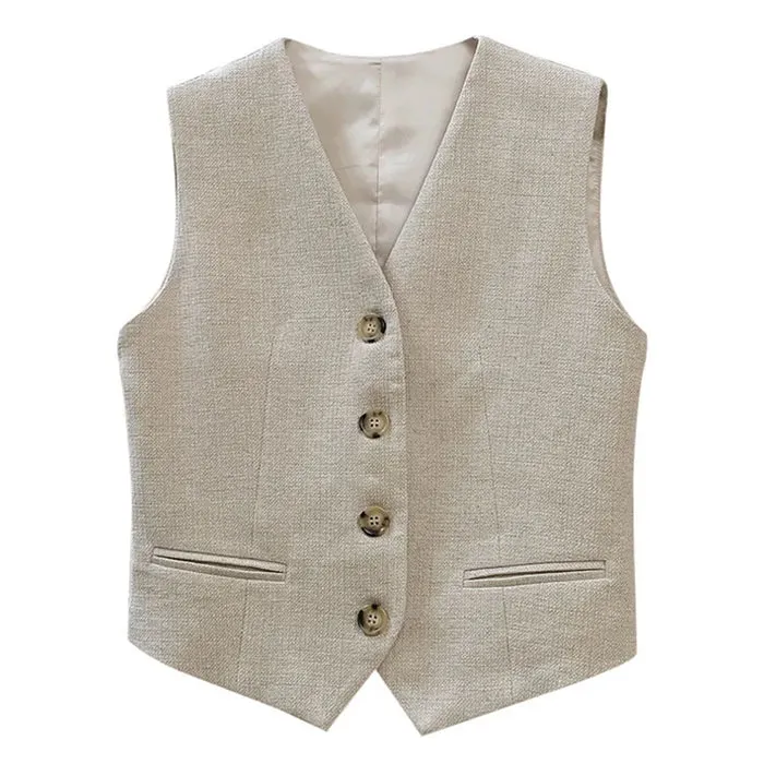 Old Money Aesthetic Linen Vest sold by Streetwear Society product image thumbnail 4