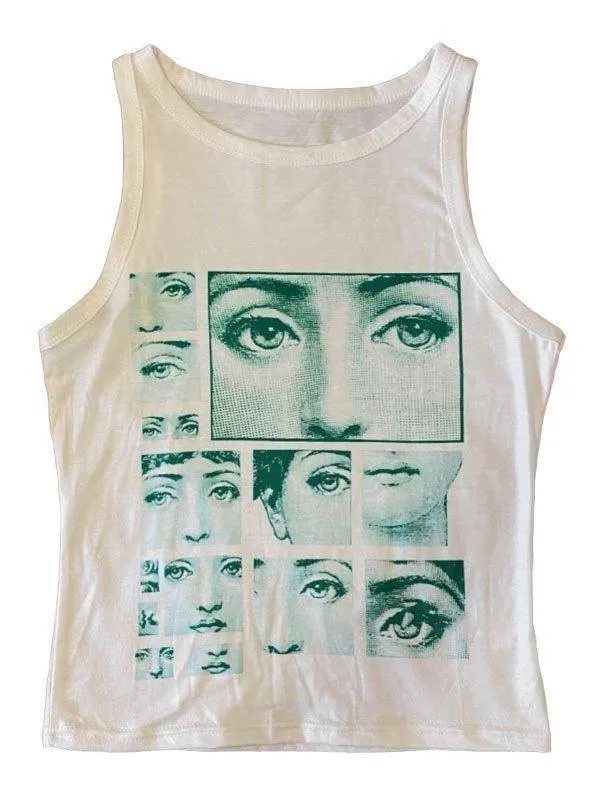 Staring Eye Graphic Crop Tank Top sold by Streetwear Society product image thumbnail 4