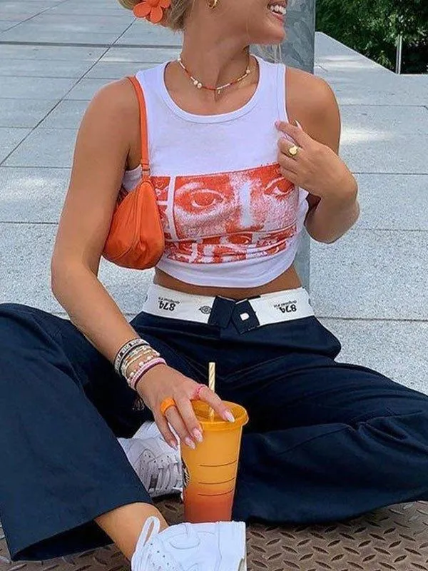 Staring Eye Graphic Crop Tank Top sold by Streetwear Society product image thumbnail 5