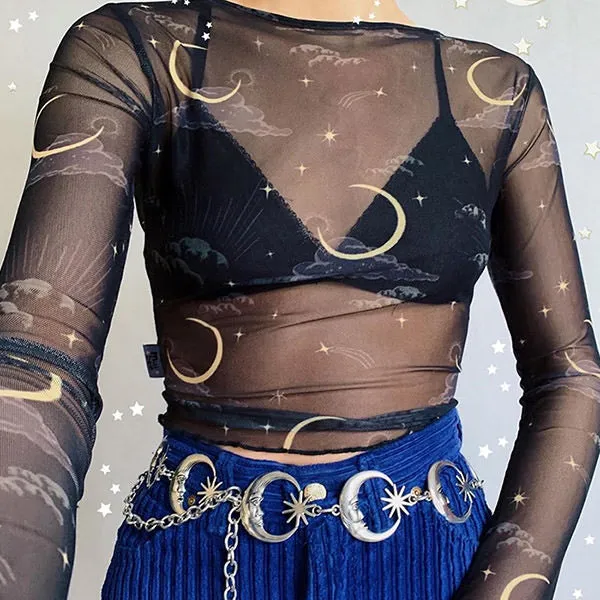 Sun & Moon Mesh Top sold by Streetwear Society product image thumbnail 2