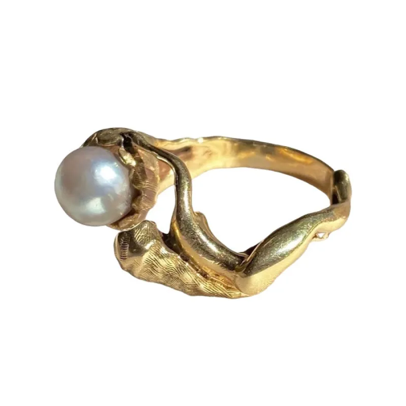Minimalist Aesthetic Asymmetrical Pearl Ring sold by Streetwear Society