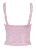 Pink Lace Crop Vest Tank Top sold by Streetwear Society
