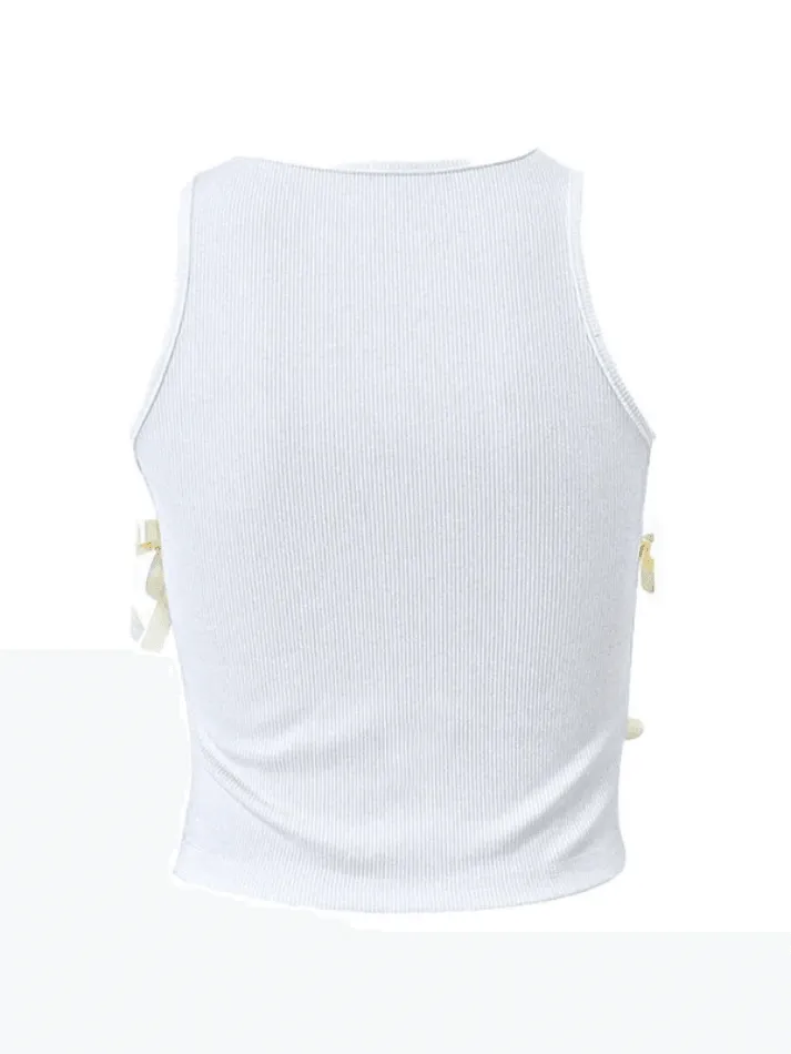 Lace Up Ribbed Cropped Tank Top sold by Streetwear Society product image thumbnail 2
